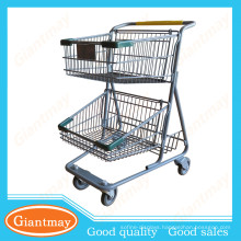 new generation unfolding 2 baskets express shopping trolley